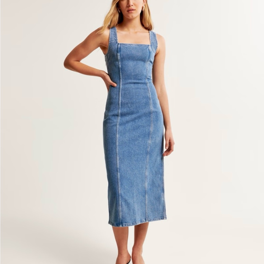 Abercrombie & Fitch Denim Midi Dress